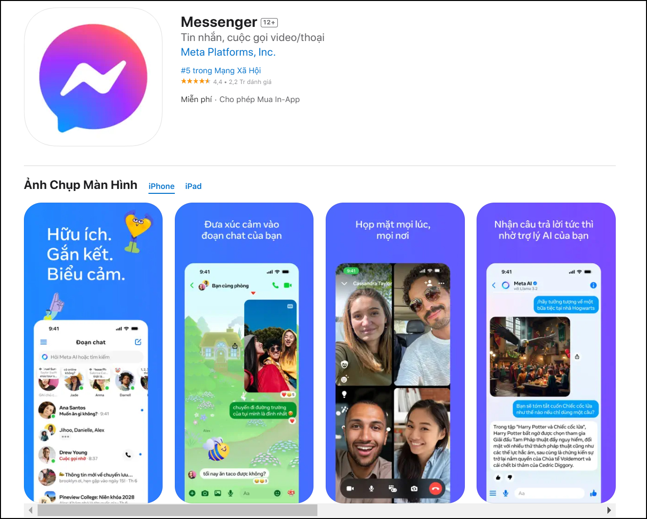 Cập nhật Messenger mới nhất