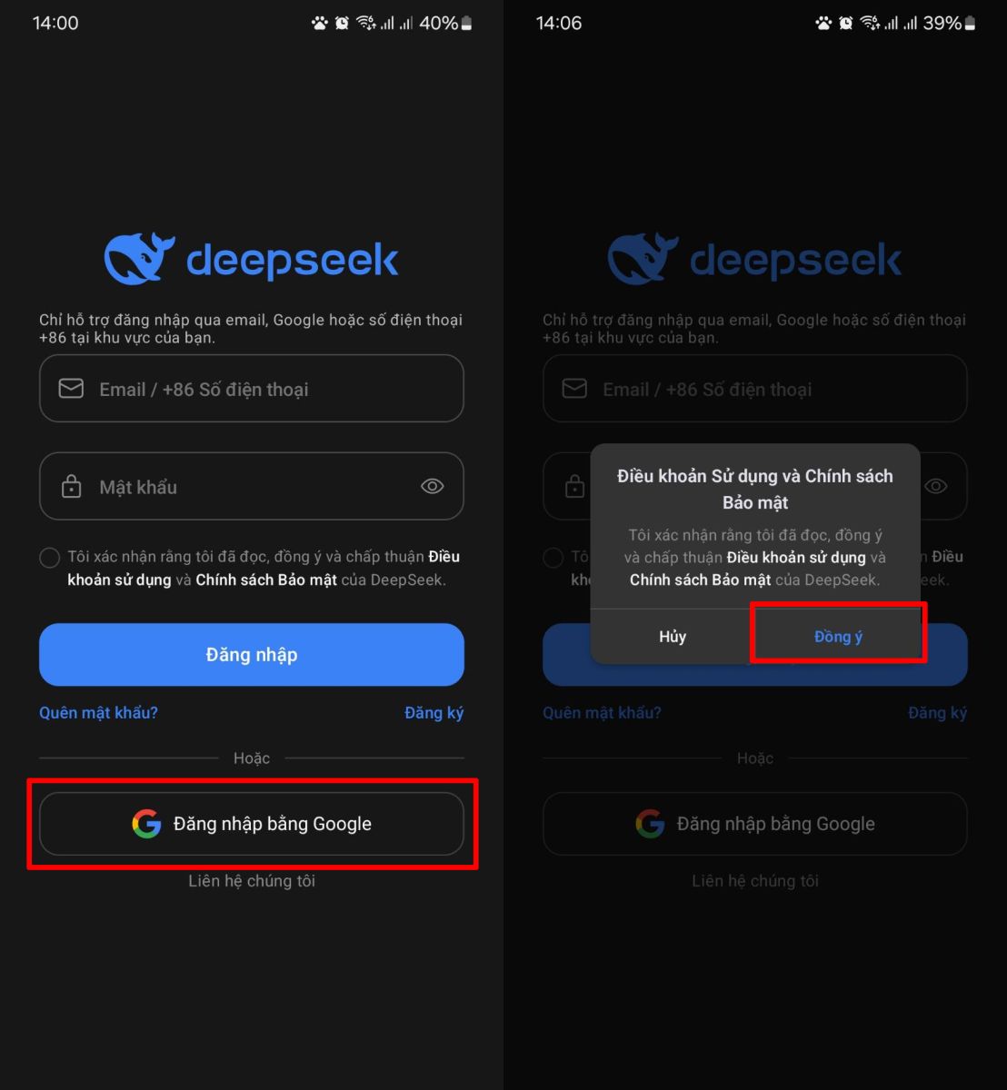 Đăng ký tài khoản DeepSeek