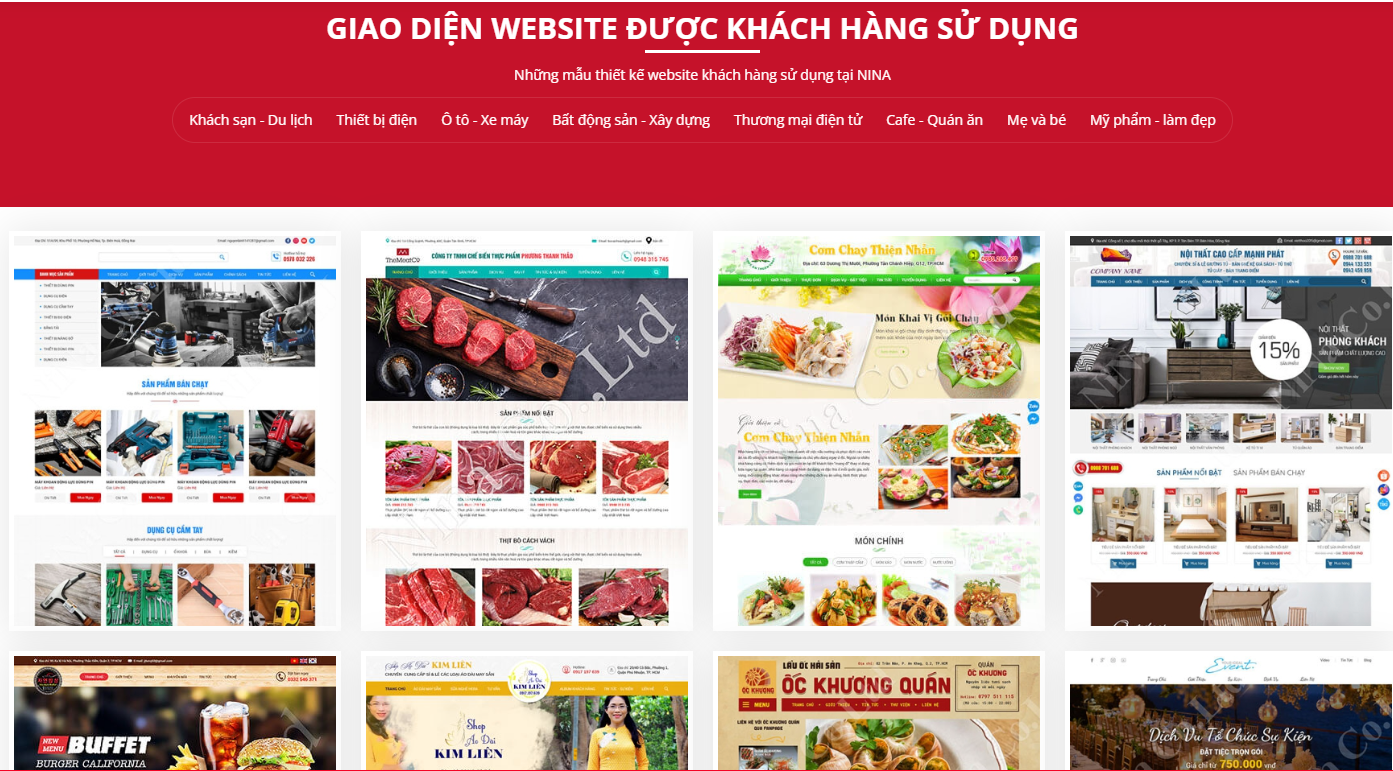 Thiết kế web NINA được khách hàng ưa chuộng nhất